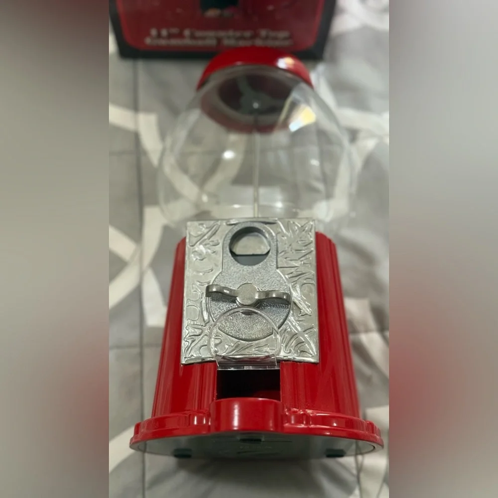 Classic Red Gumball Machine & Bank New !